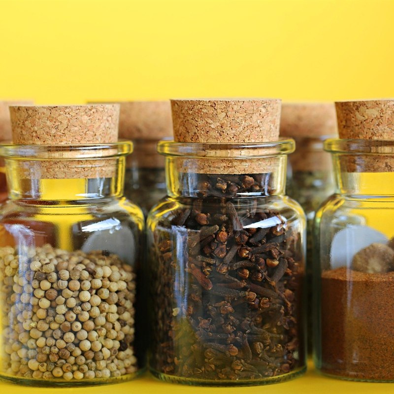 Bamboo Lid Spice Jars (Set of 6)