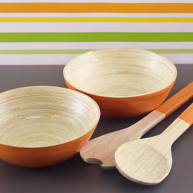 Brass Serving Bowl Set with Spoons