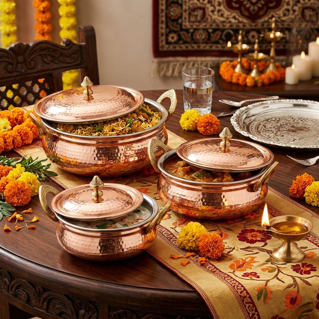 Copper Serving Bowl Set