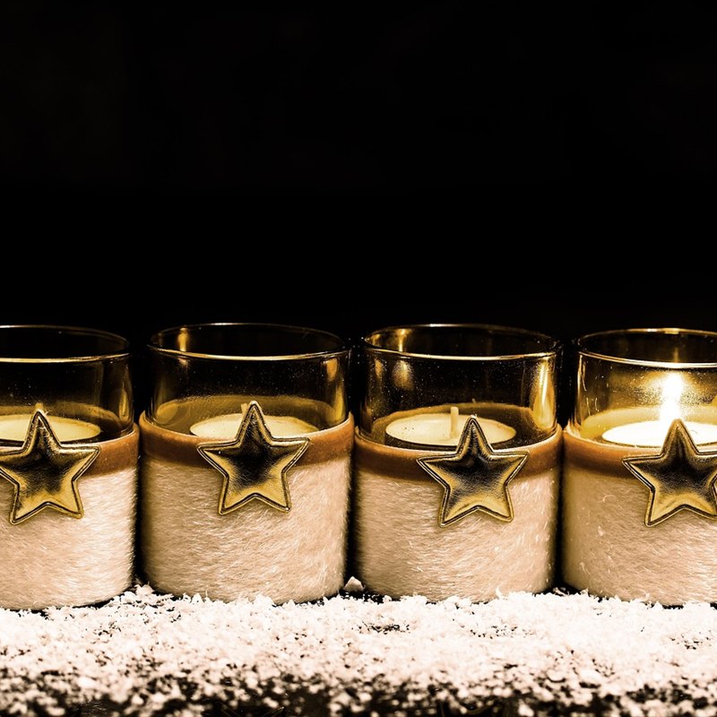 Pillar Candles Gold Set (Set of 3)