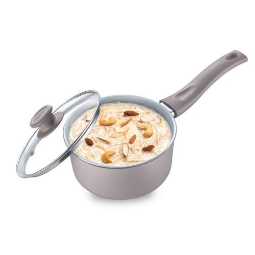 Prestige Ceraglide Duo Ceramic Coating Non Stick Aluminium Sauce Pan with Glass Lid