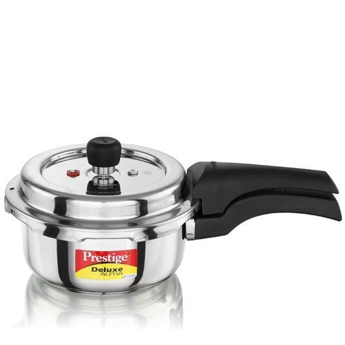 Prestige Deluxe Alpha Svachh Stainless Steel Spillage Control Pressure Cooker (Silver)