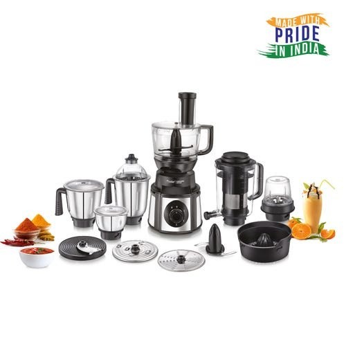 Prestige Endura Pro 1000 Watt Multi Functional Mixer Grinder | Heavy-Duty Ball Bearing Copper Motor | 6 Jars with Food Processing Attachments | 14 Functions in One | 5Y Motor Warranty