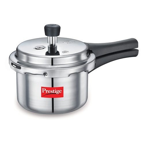 Prestige Popular Virgin Aluminium Precision Weight Valve Pressure Cooker, (Silver)