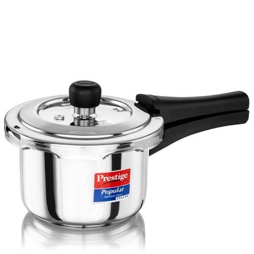 Prestige Svachh Popular Spillage Control Stainless Steel Pressure Cooker, (Silver) | Gas and Induction Compatible